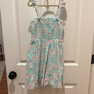 Vineyard Vines Aqua and Coral Kids Dress